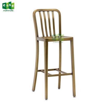 metal bar stool high chair restaurant gold  E1151