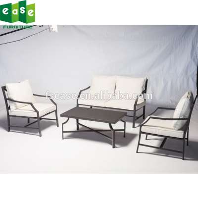 Waterproof used patio furniture iron metal garden chair with cushion for backyard