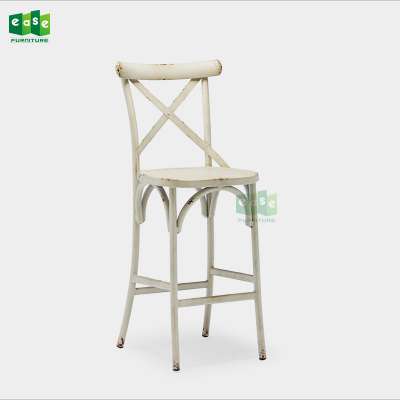 Cross back vintage industrial aluminum bar chair (E1090S bar)