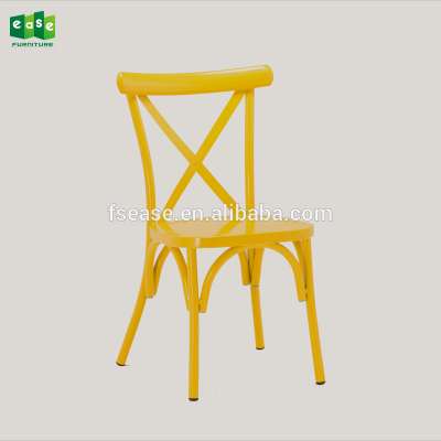 Wholesale stackable aluminum X back chair for wedding and event (E1090S yellow)